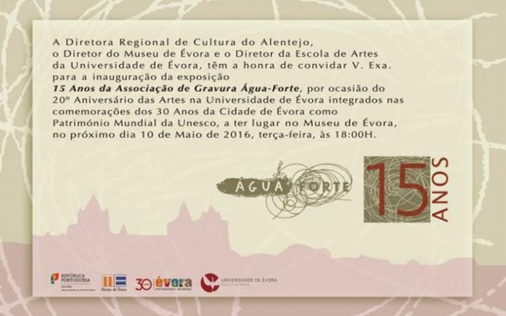 Exposição "15 Anos de Água-Forte", no Museu de Évora