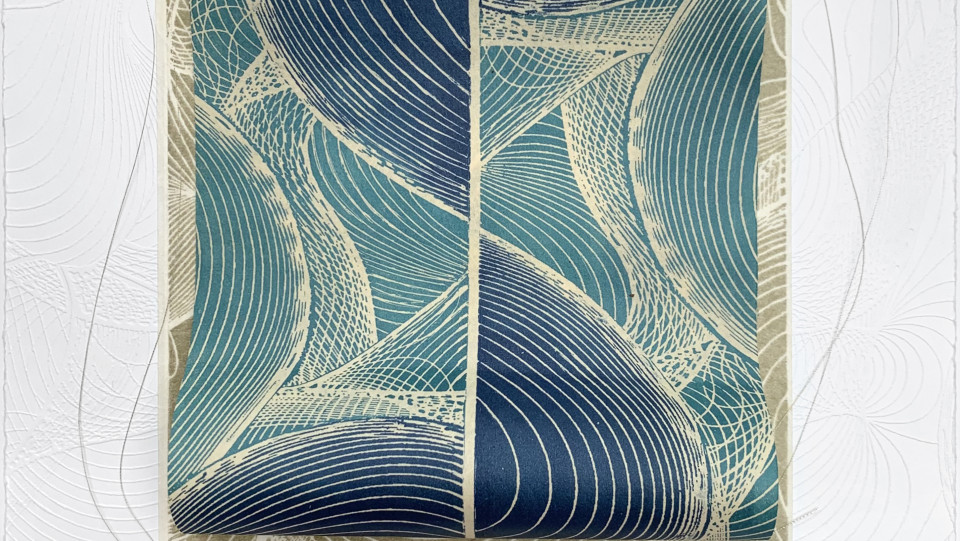 Bleu Wave &middot; Água forte, gofrado, costurado. 20x22cm &middot; 2016