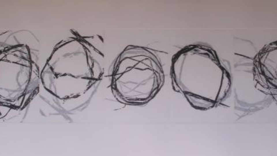 Perman&ecirc;ncias Curvas &middot; água-forte, água tinta &middot; 14,5 x 50,5cm